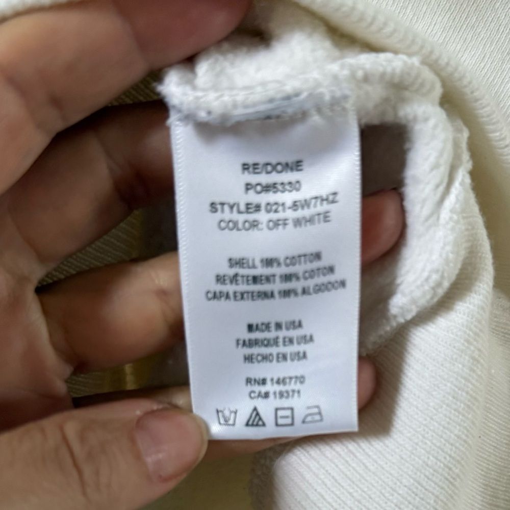re/done Hanes 70s Half-zip Sweatshirt in Off-White L - Picture 7 of 12